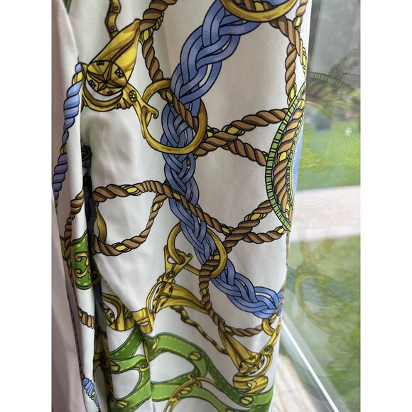 J.McLaughlin Top Size Small Catalina Chain Rope Print 3/4 Sleeve - Picture 9 of 11